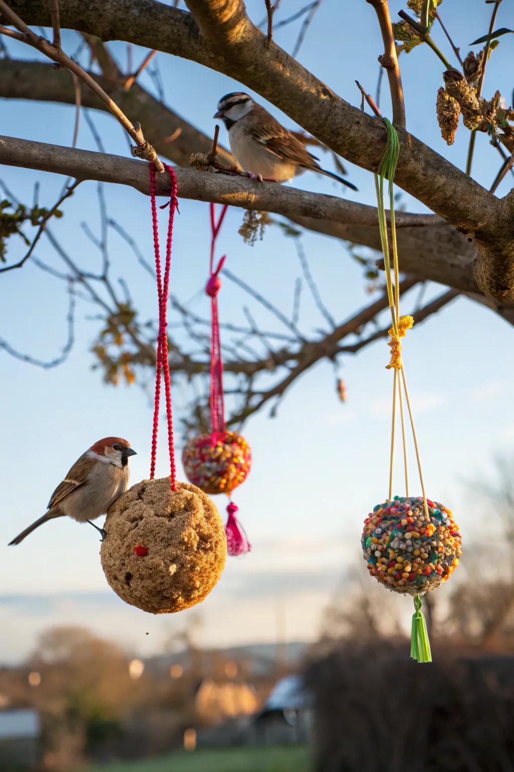 Homemade seed decorations providing a unique and personal touch.