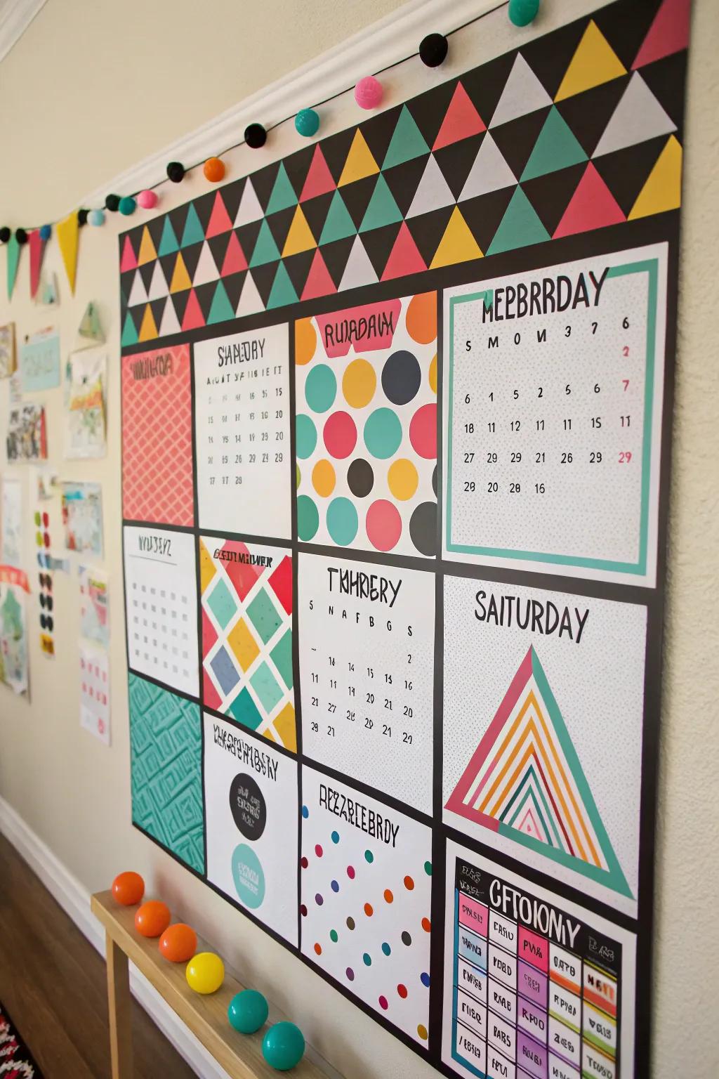 Geometric-themed birthday display for a modern twist.