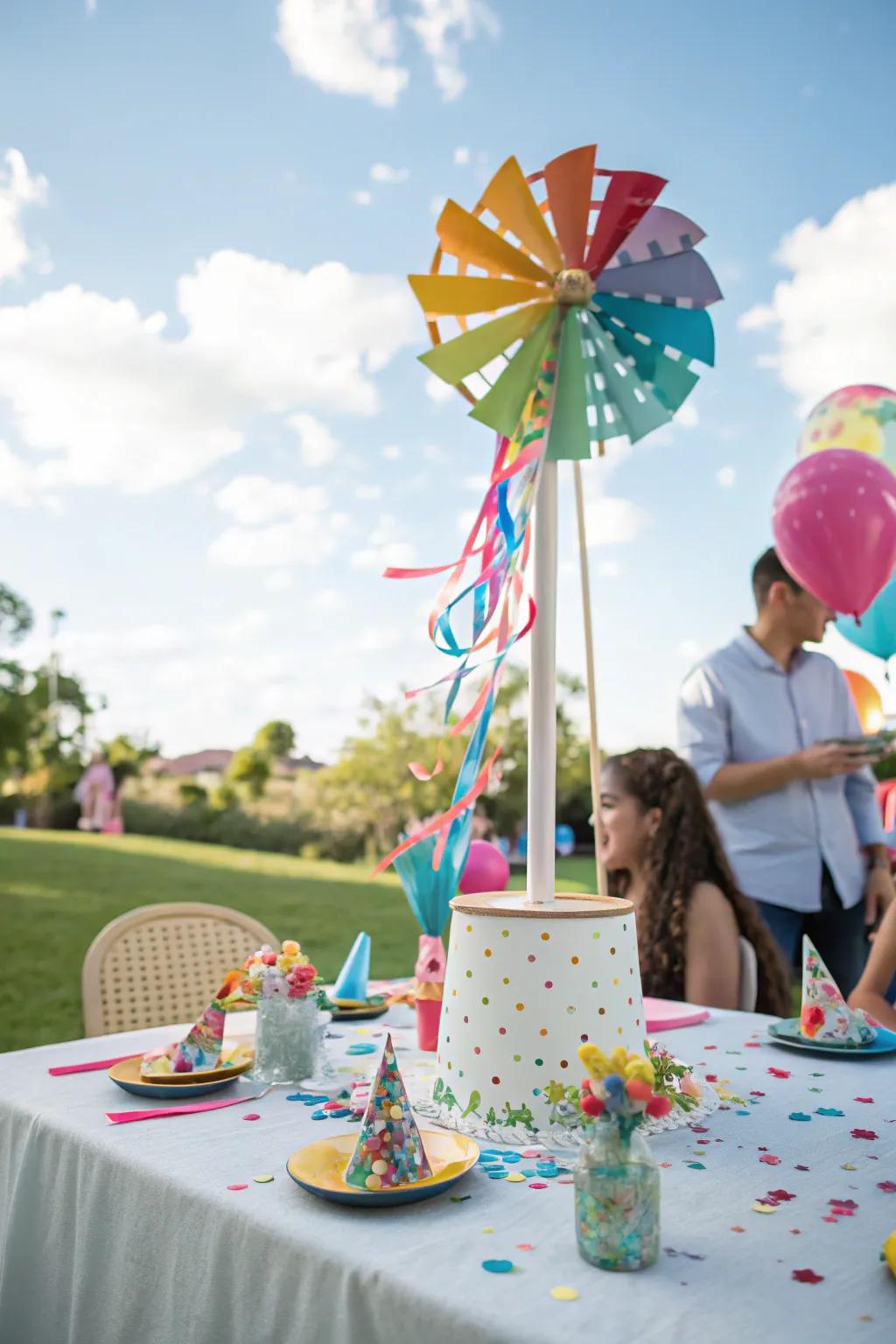 Playful twirlies add a whimsical flair to any party setting.