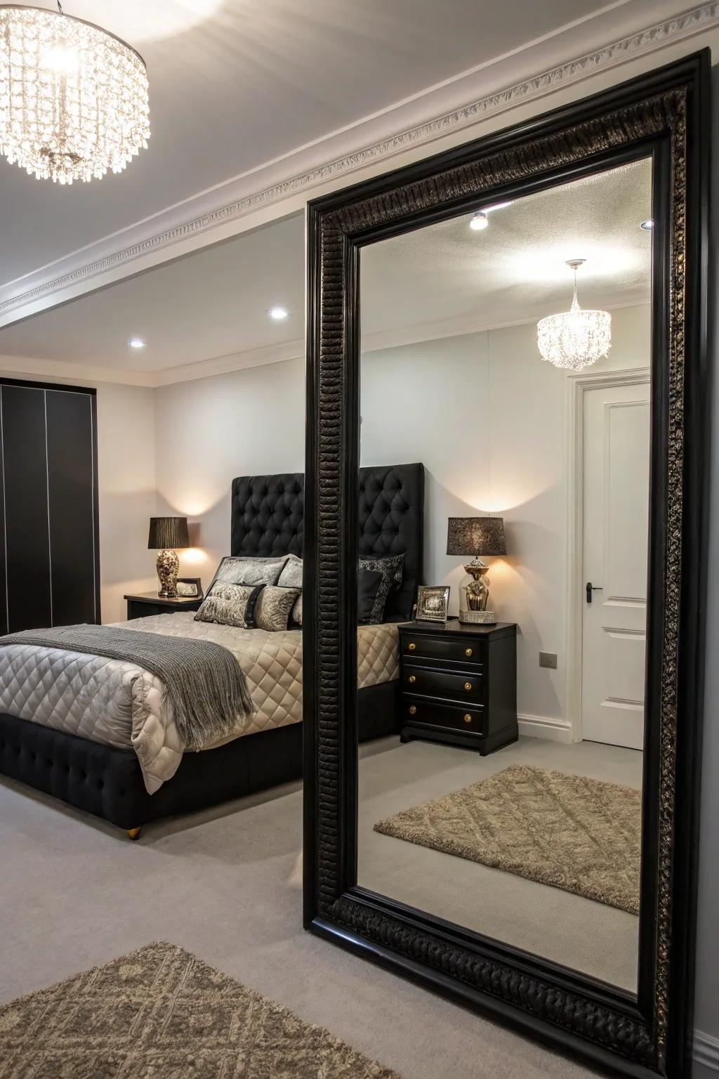 Large mirrors can make a room feel more spacious.