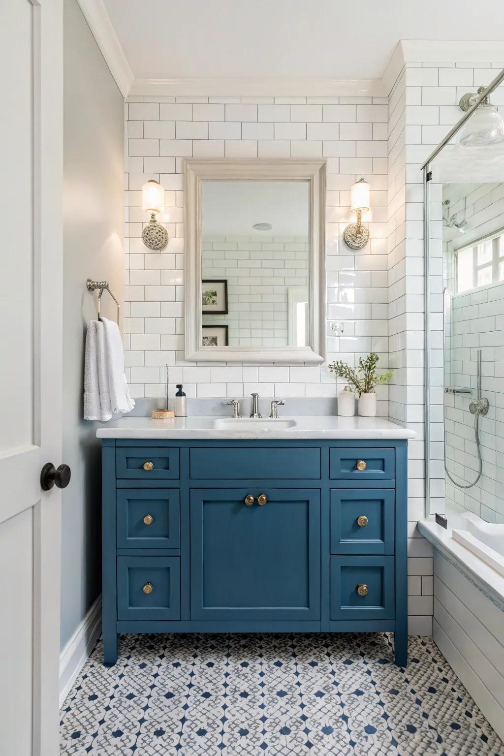 Timeless ivory and azure create a timeless and versatile design.
