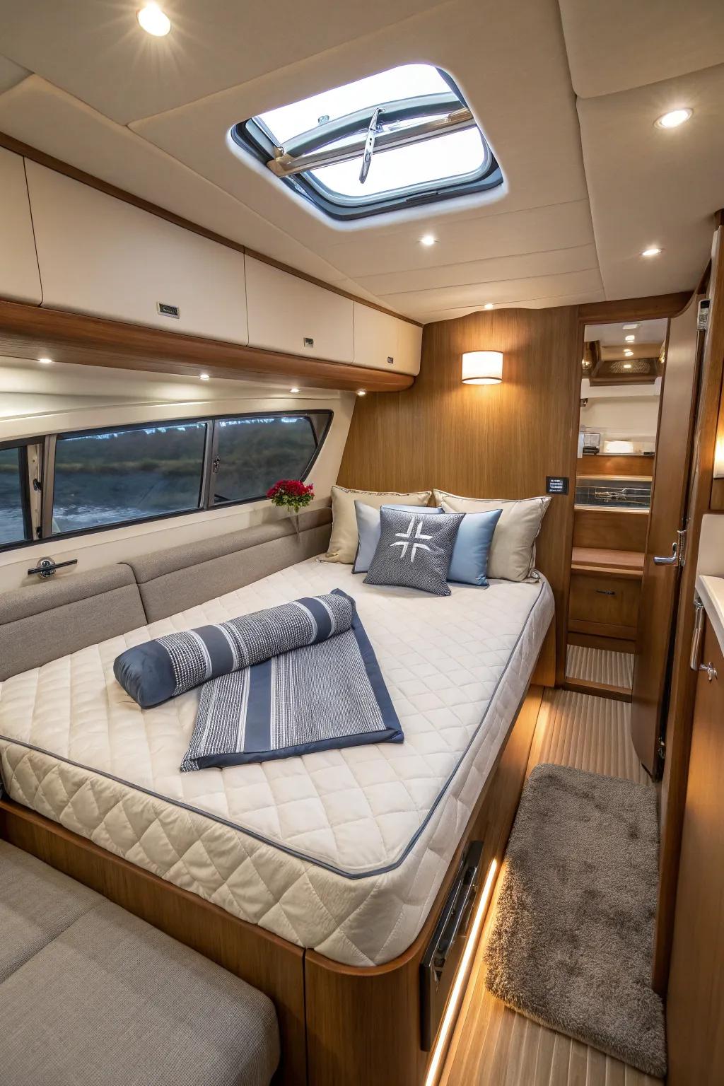 Multi-functional bedding for flexible application on board.