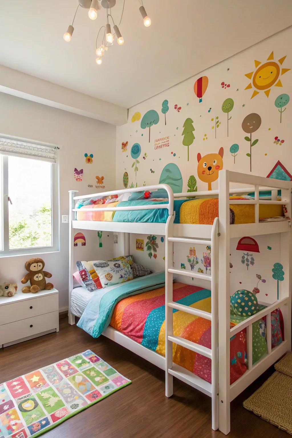 Wall stickers add personality and fun to a shared space.