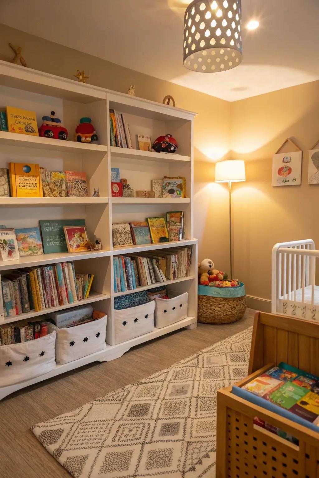 Open shelves encourage exploration and add charm.