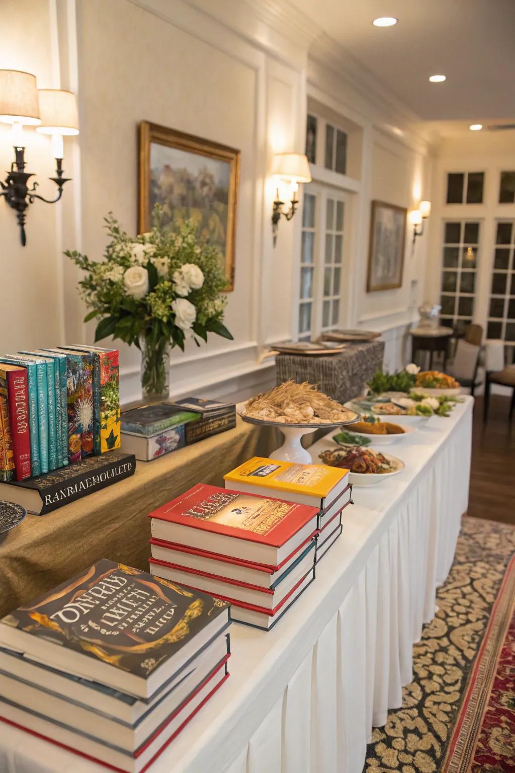 Books introduce height and color.