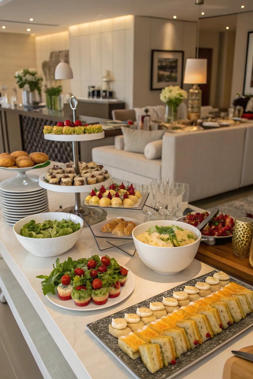 Artistic foodscapes transform your buffet into a visual feast.