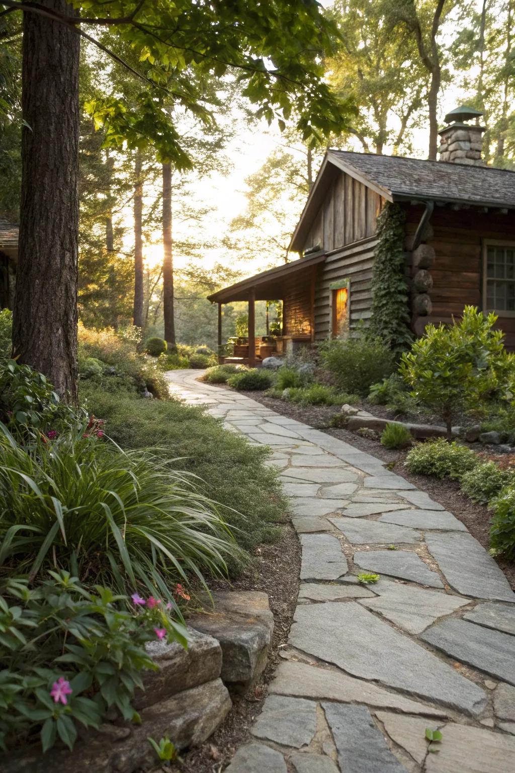 Exterior illumination highlights features and assures safety.