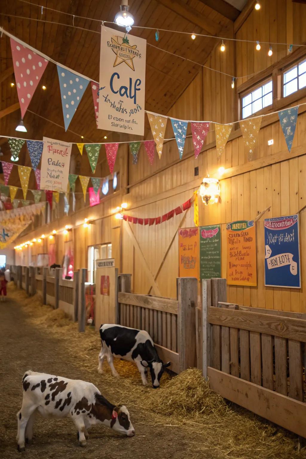 A customized calf barn with charming style.