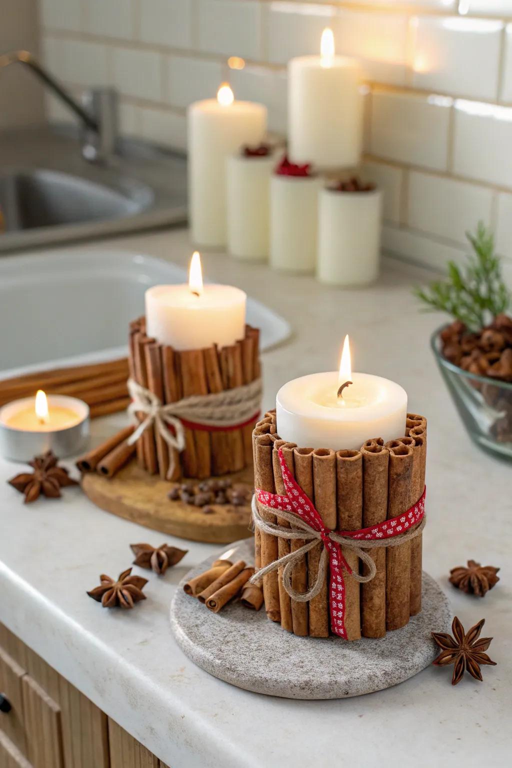 Cordial aroma with spice stick-wrapped lamps.