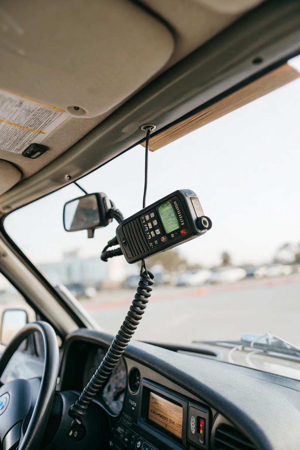 A minimalist sun visor clip-on for easy access.