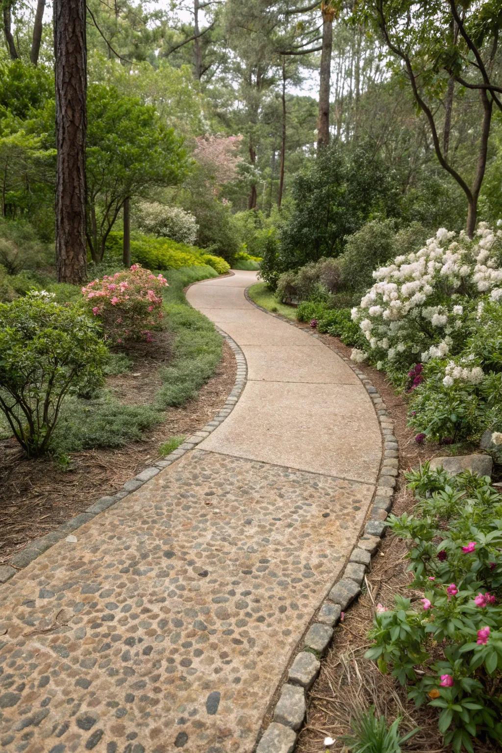 Rustic open stone walkway for a natural feel.