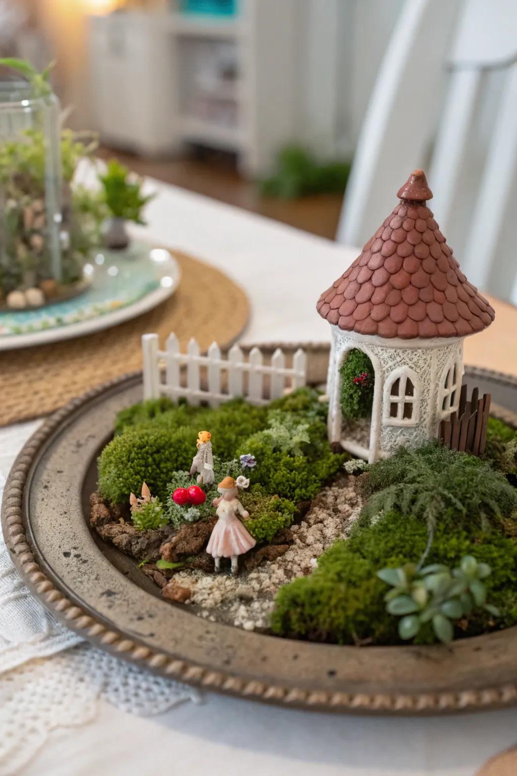 Delight your guests using a magical garden tabletop centerpiece.