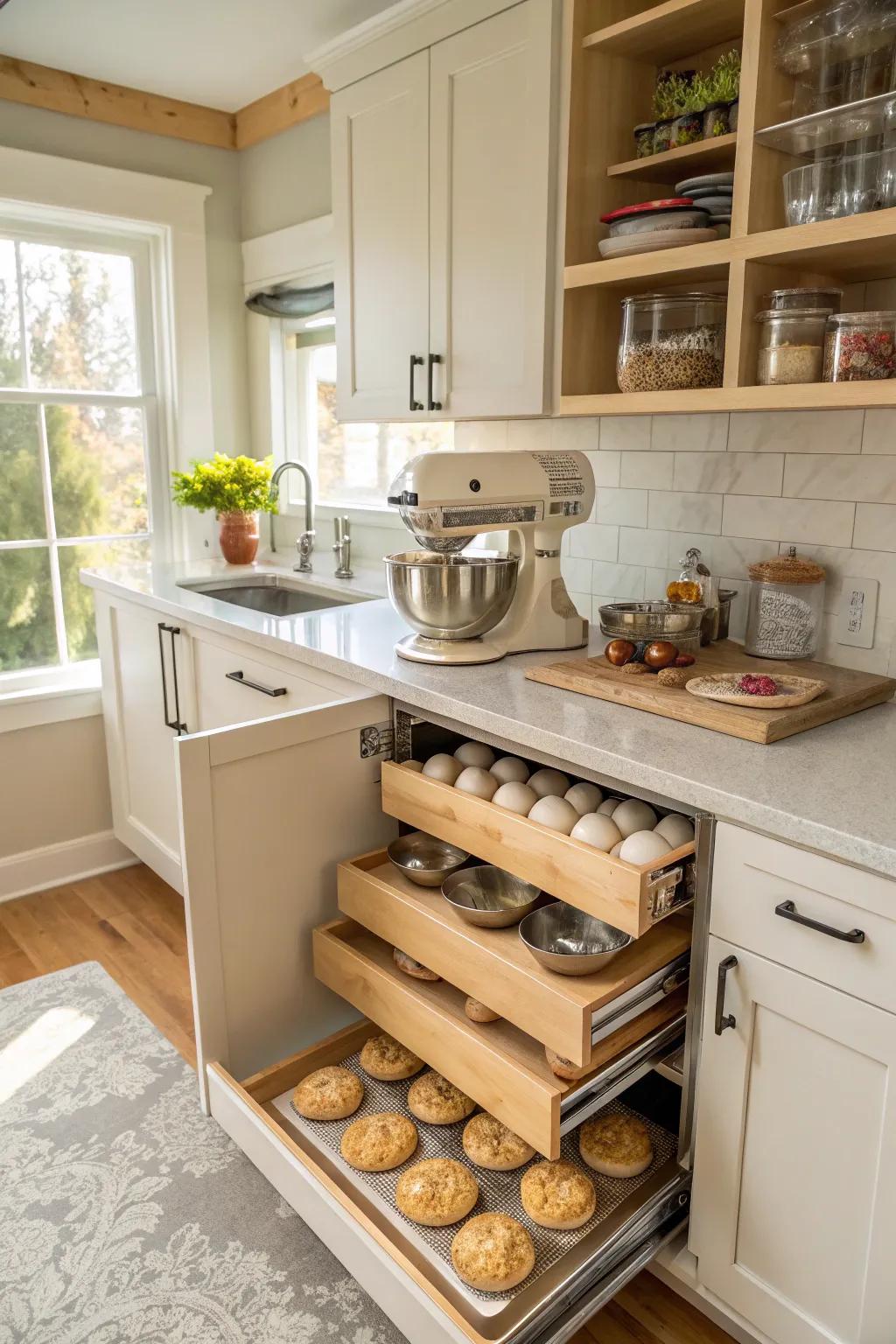 A dedicated baking area for organized and efficient baking.