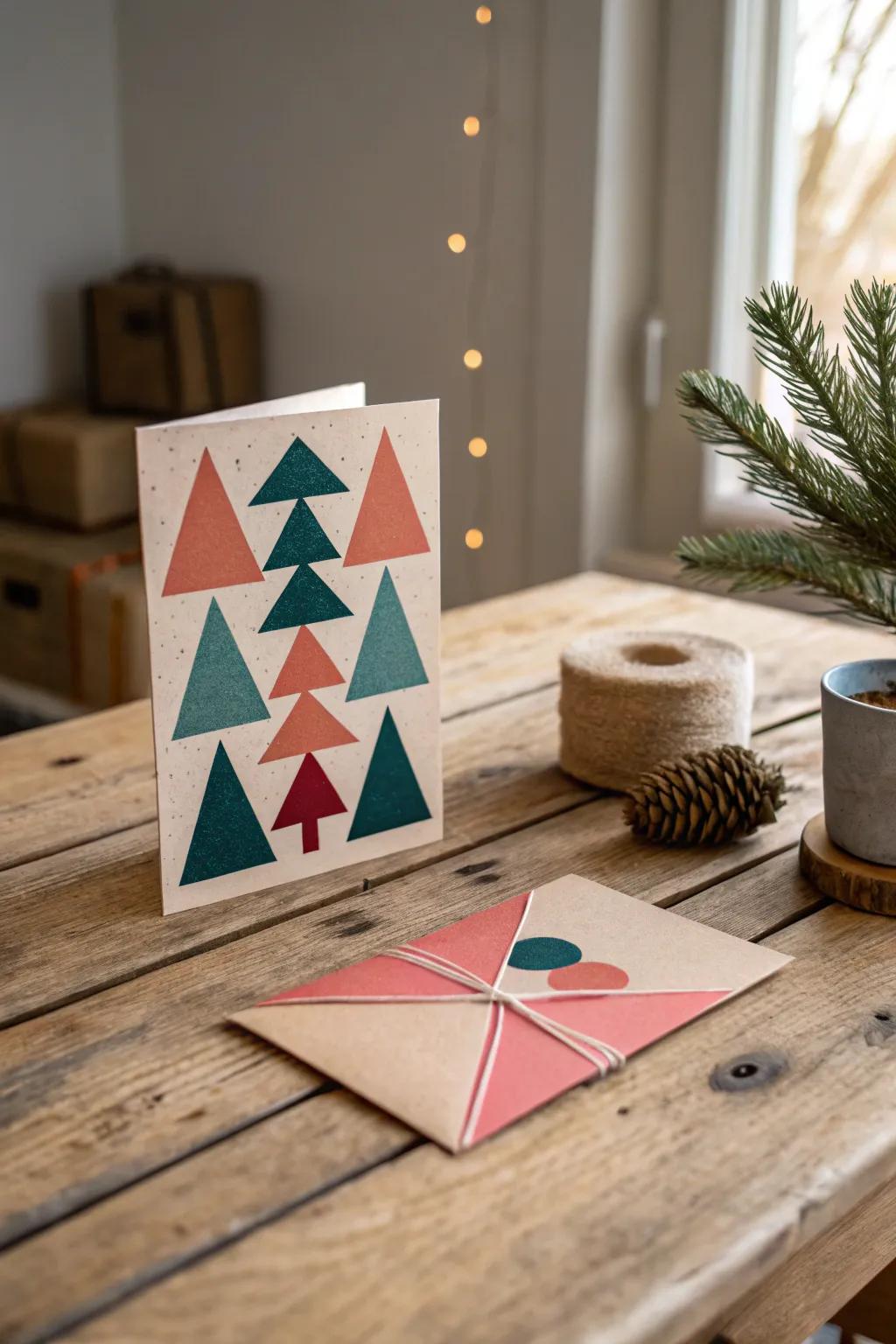 Improve your holiday greetings with the creative charm of non-figurative designs.