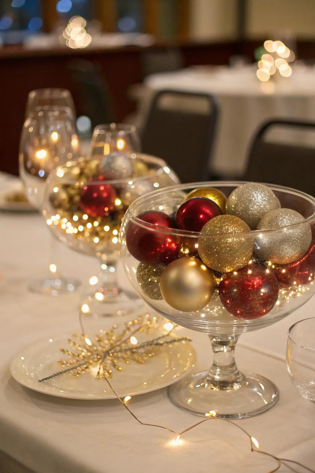 A celebratory tablescape injecting shimmer into holiday dining.