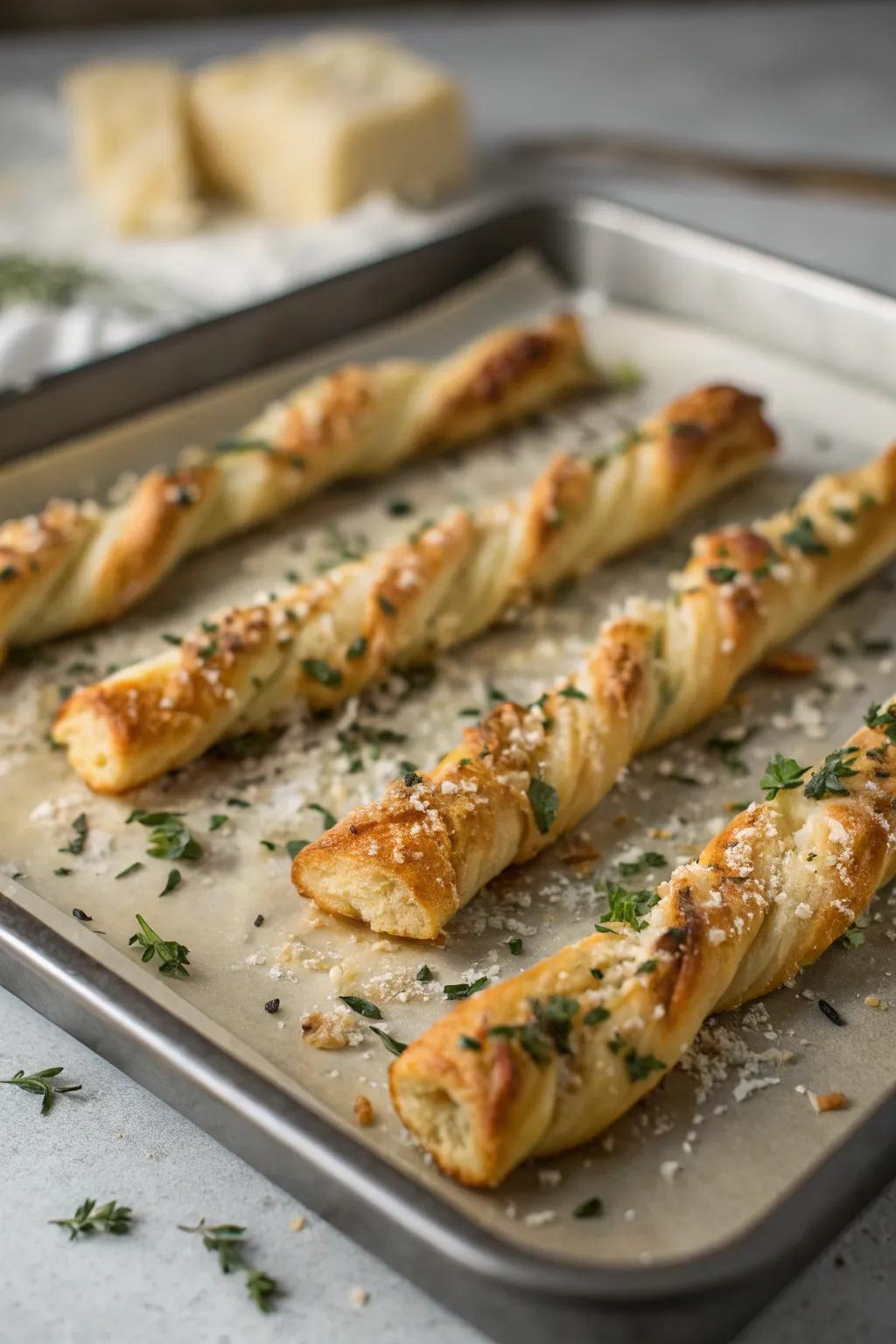Savory pastry twists are flaky delights.