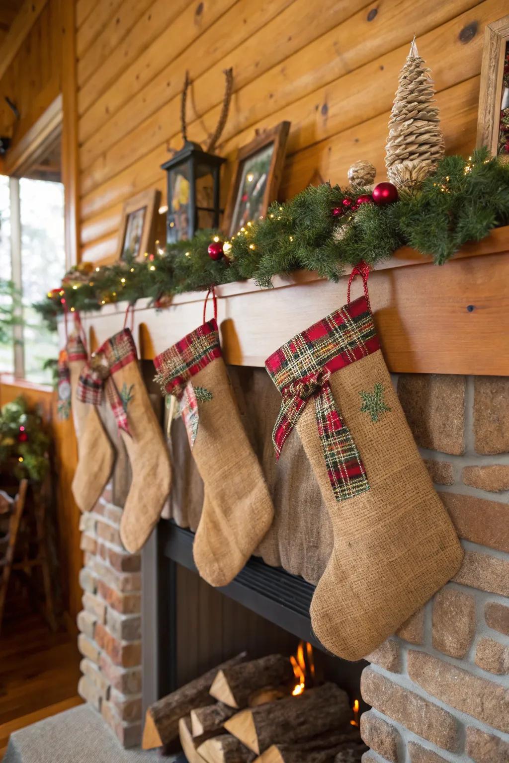 Fiber stockings bring a cozy, farmhouse vibe to your holiday decorations.