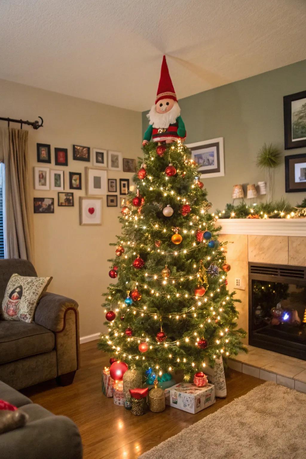 An imp topper adds a quirky, playful touch.