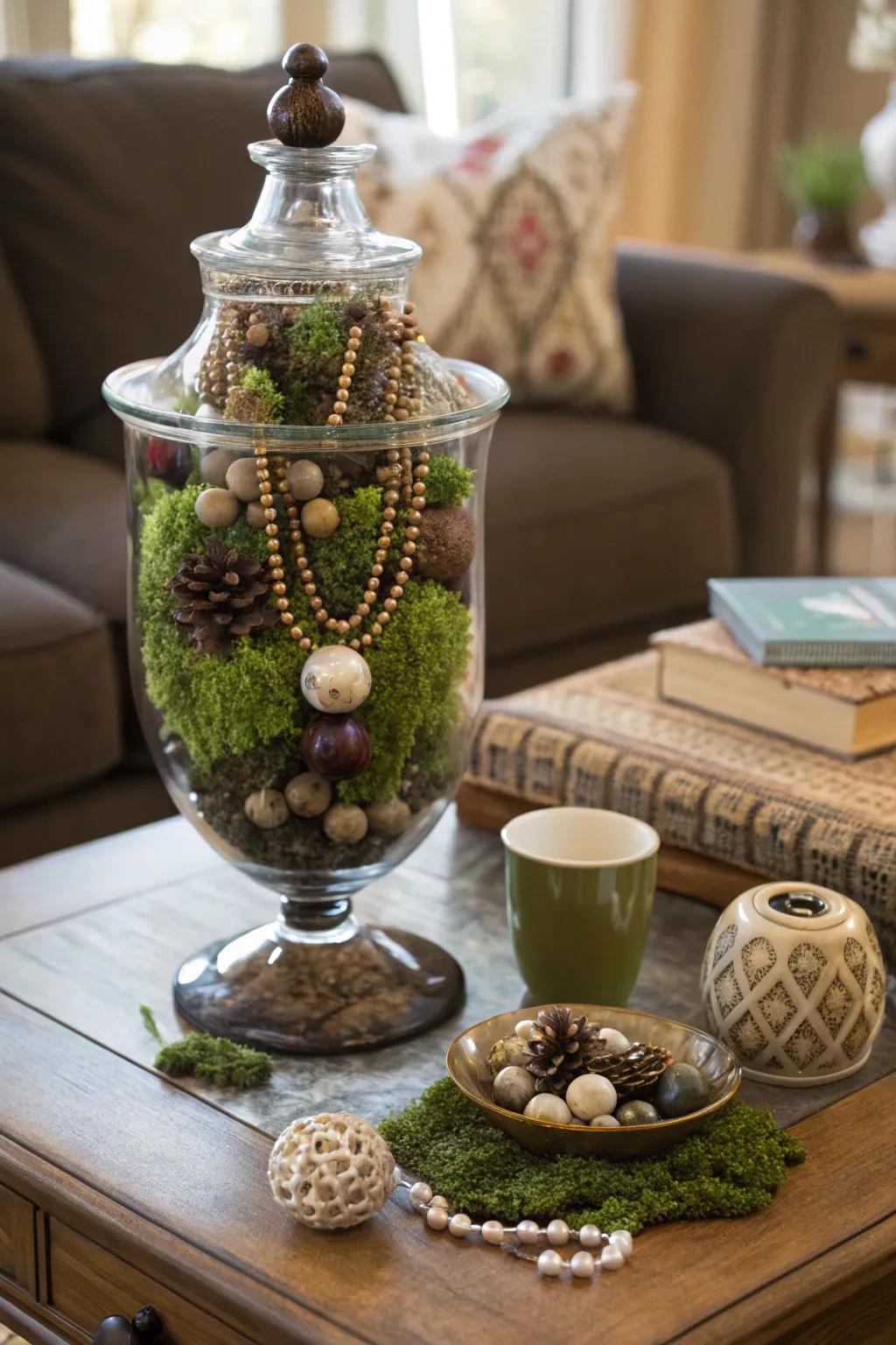 Create depth with layered decorative elements.