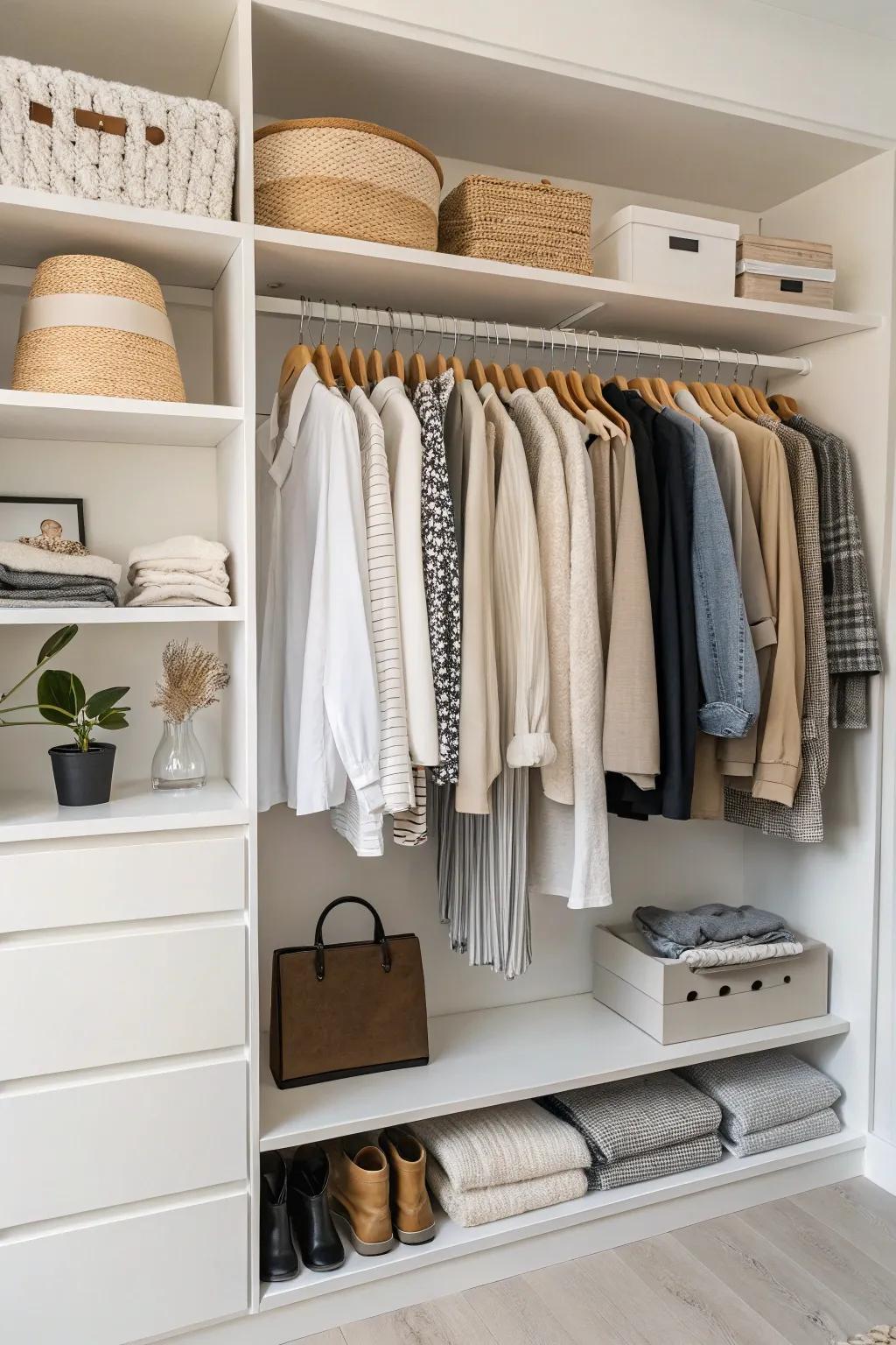 Simplify your life by creating a special area for your capsule wardrobe.