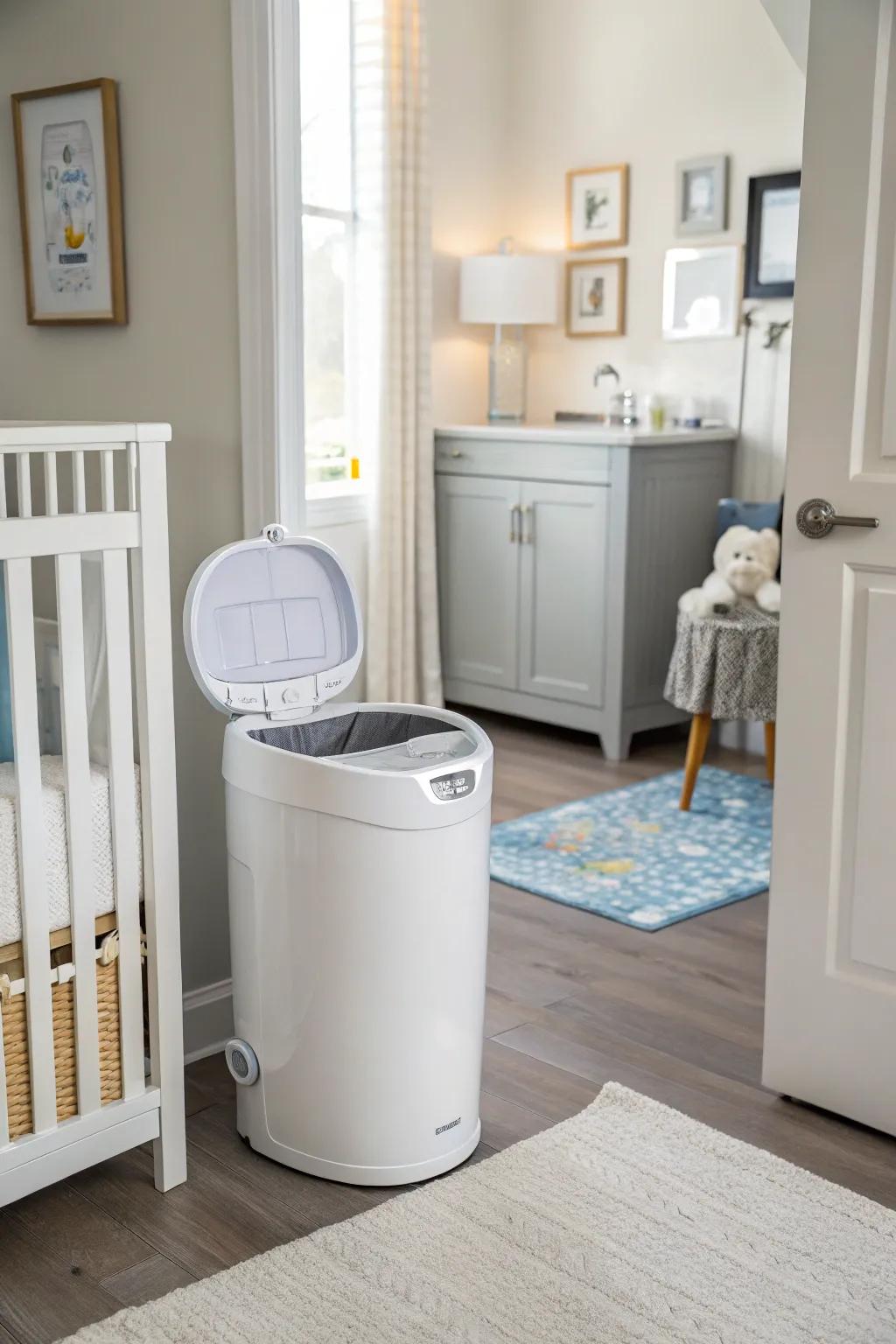 A multi-purpose diaper pail ready for a seamless transition to everyday use.