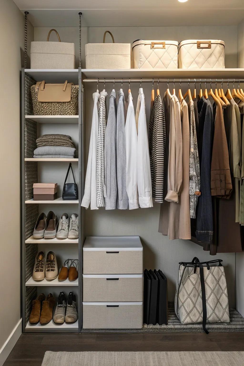 Hanging organizers make closets more useful and easy to get to.