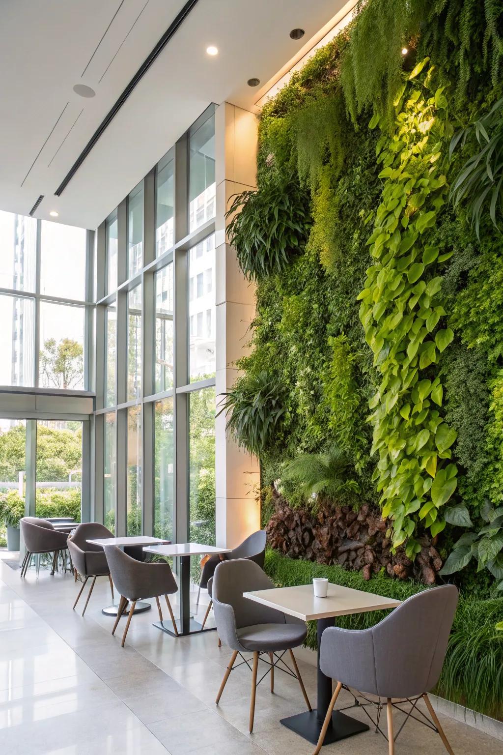 Bring nature indoors with vertical gardens.