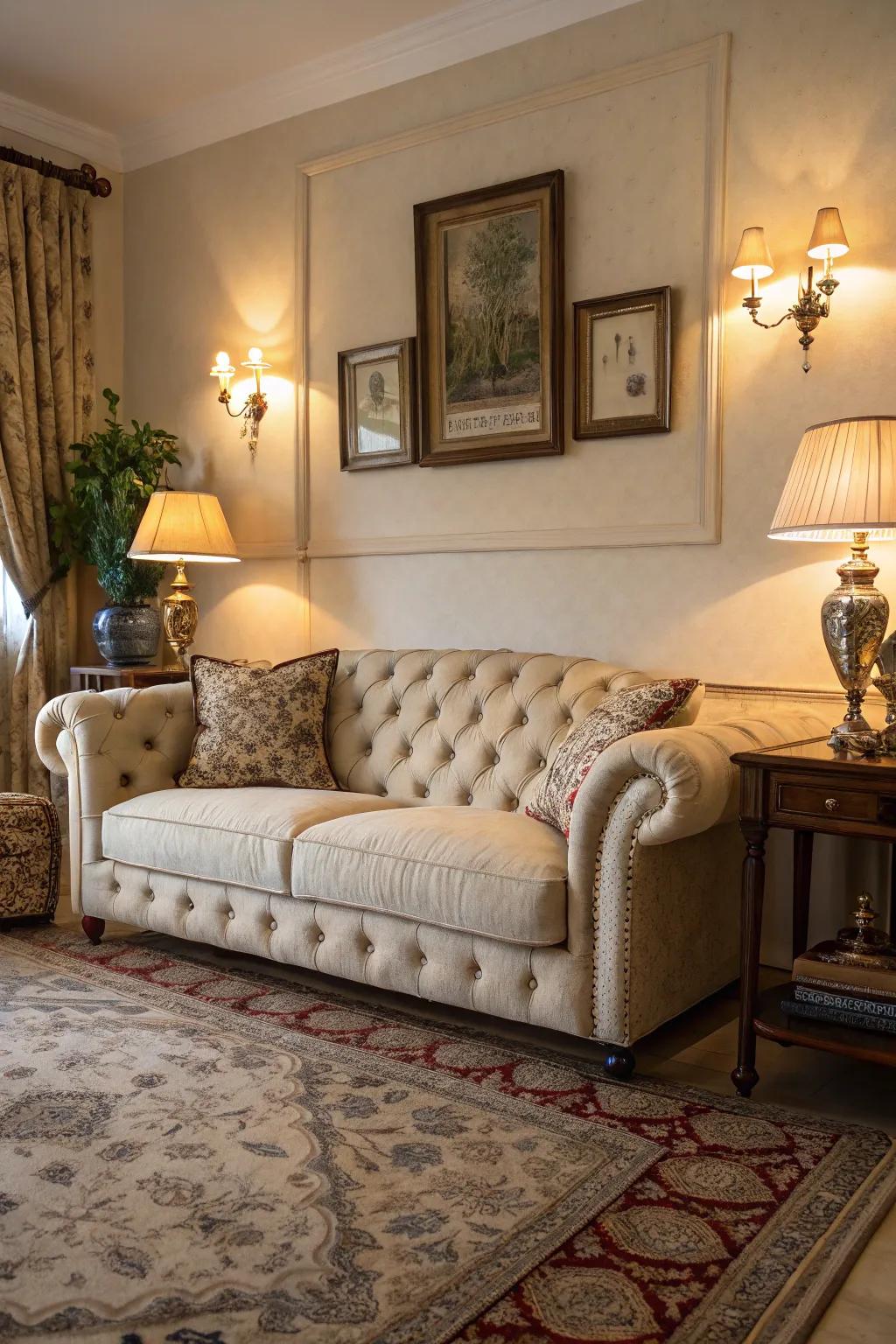 Patterned wraps bring timeless elegance and comfort to your sofa.