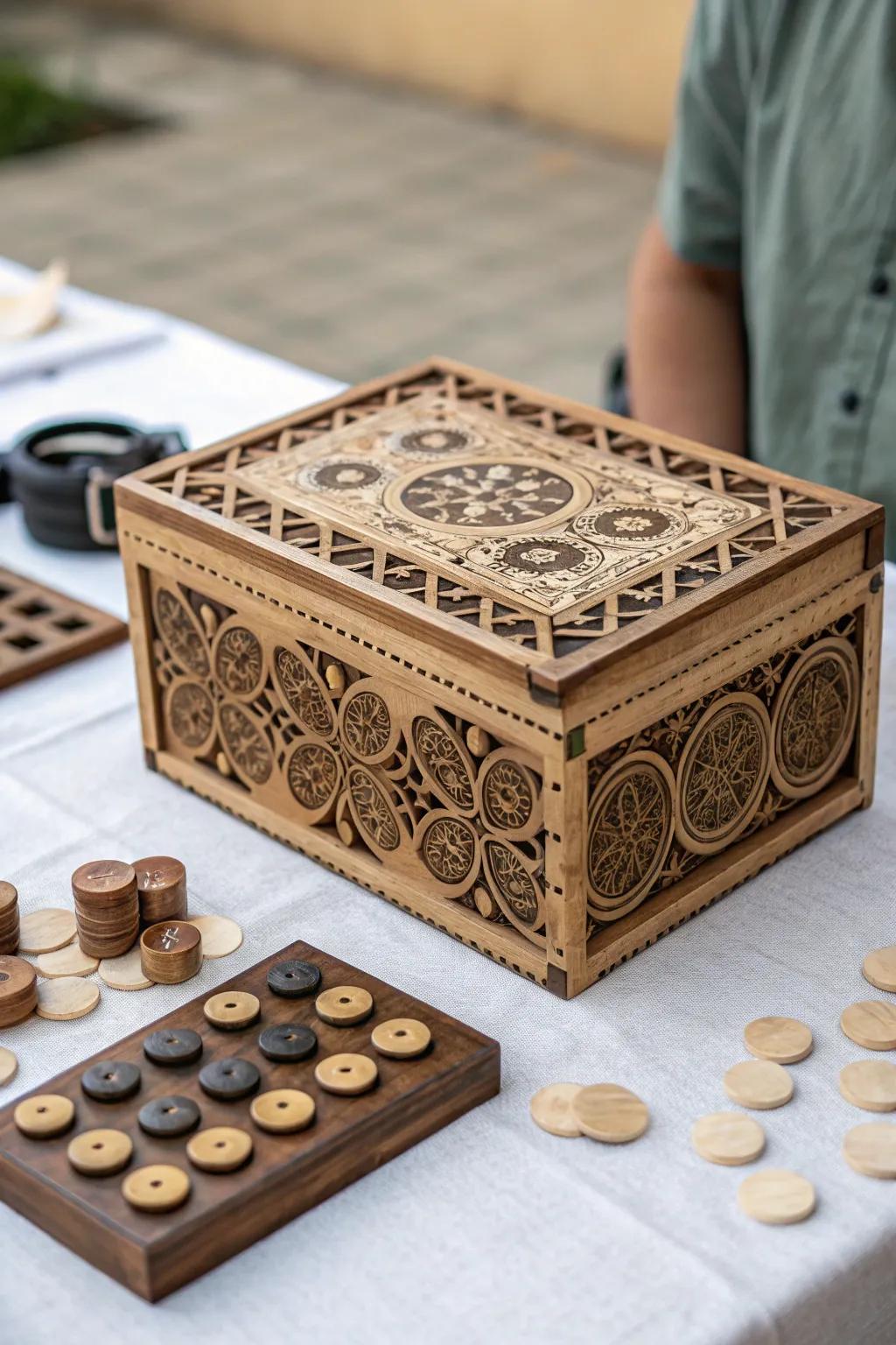 A puzzle box with a cash surprise inside.