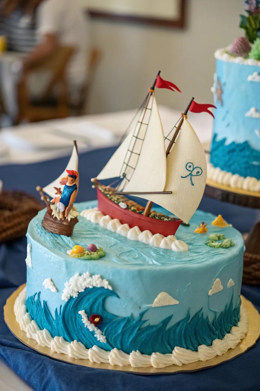 A sailing voyage scene captures the essence of exploration.