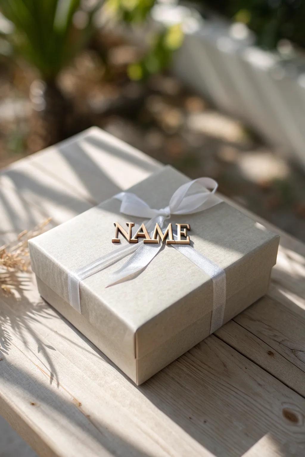 Add a personal touch to your gifts with charming stick-on letters for a custom-made feel.