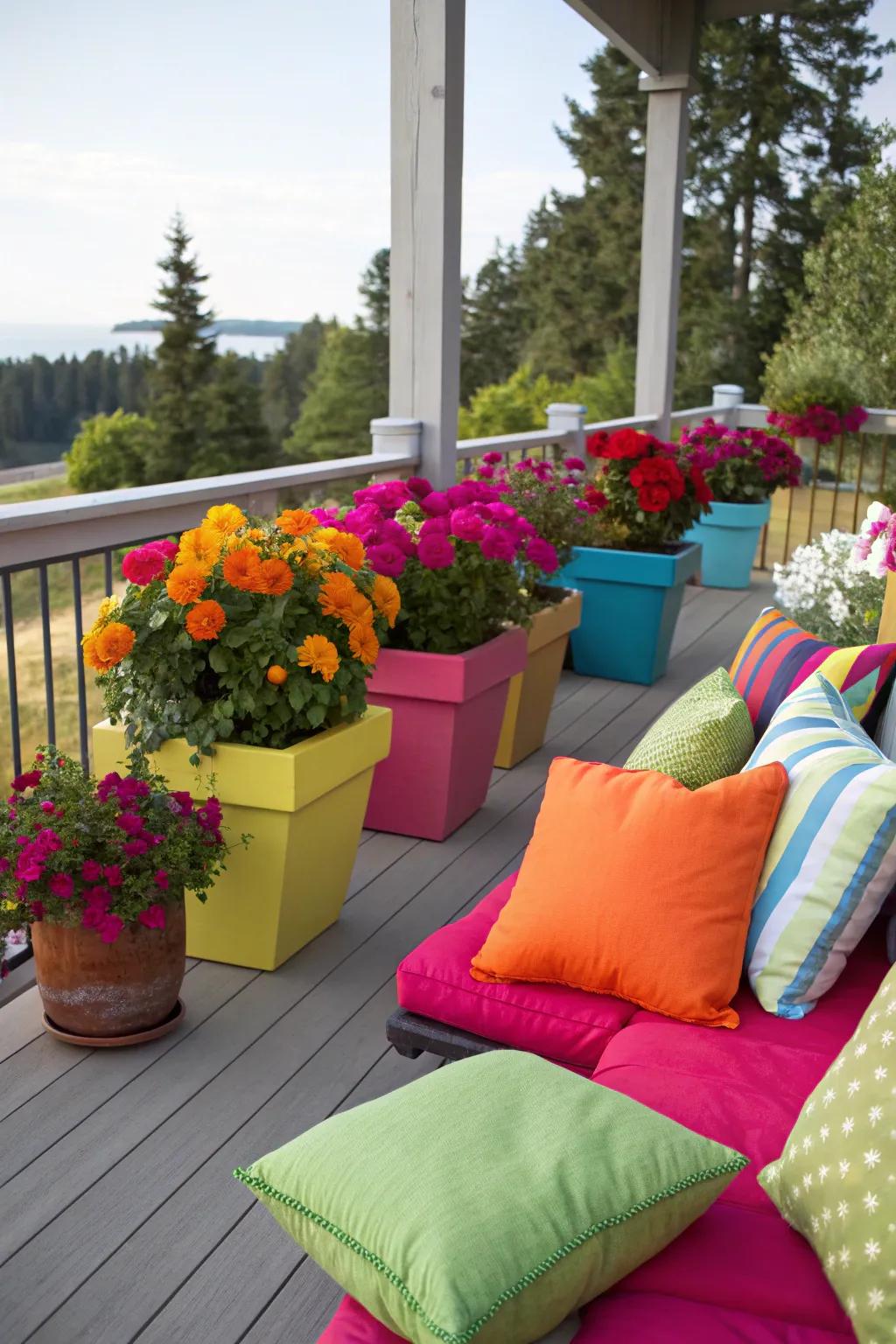 A touch of color can transform your deck into a lively and inviting space.