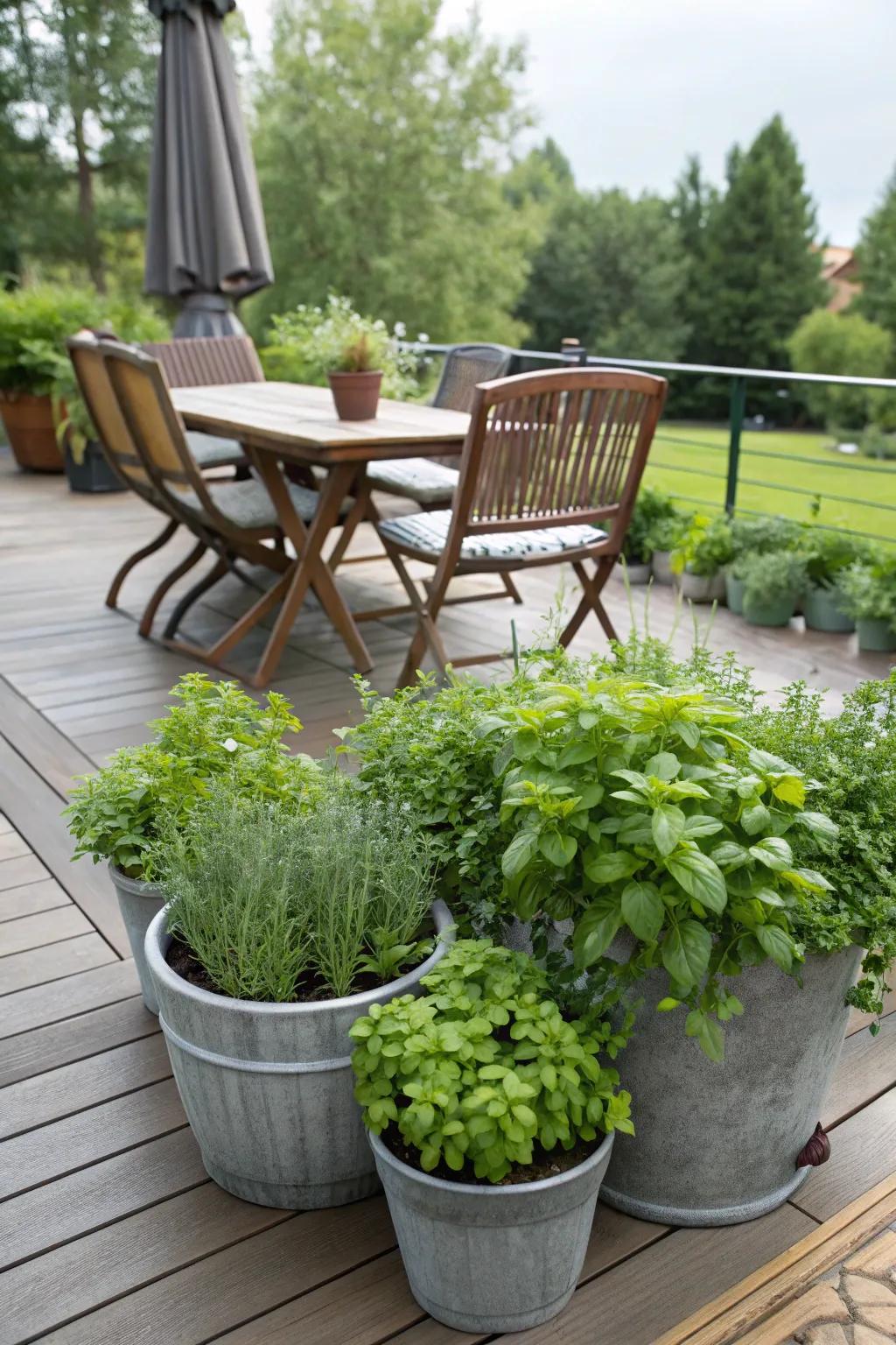 Having herbs close helps meals be better.