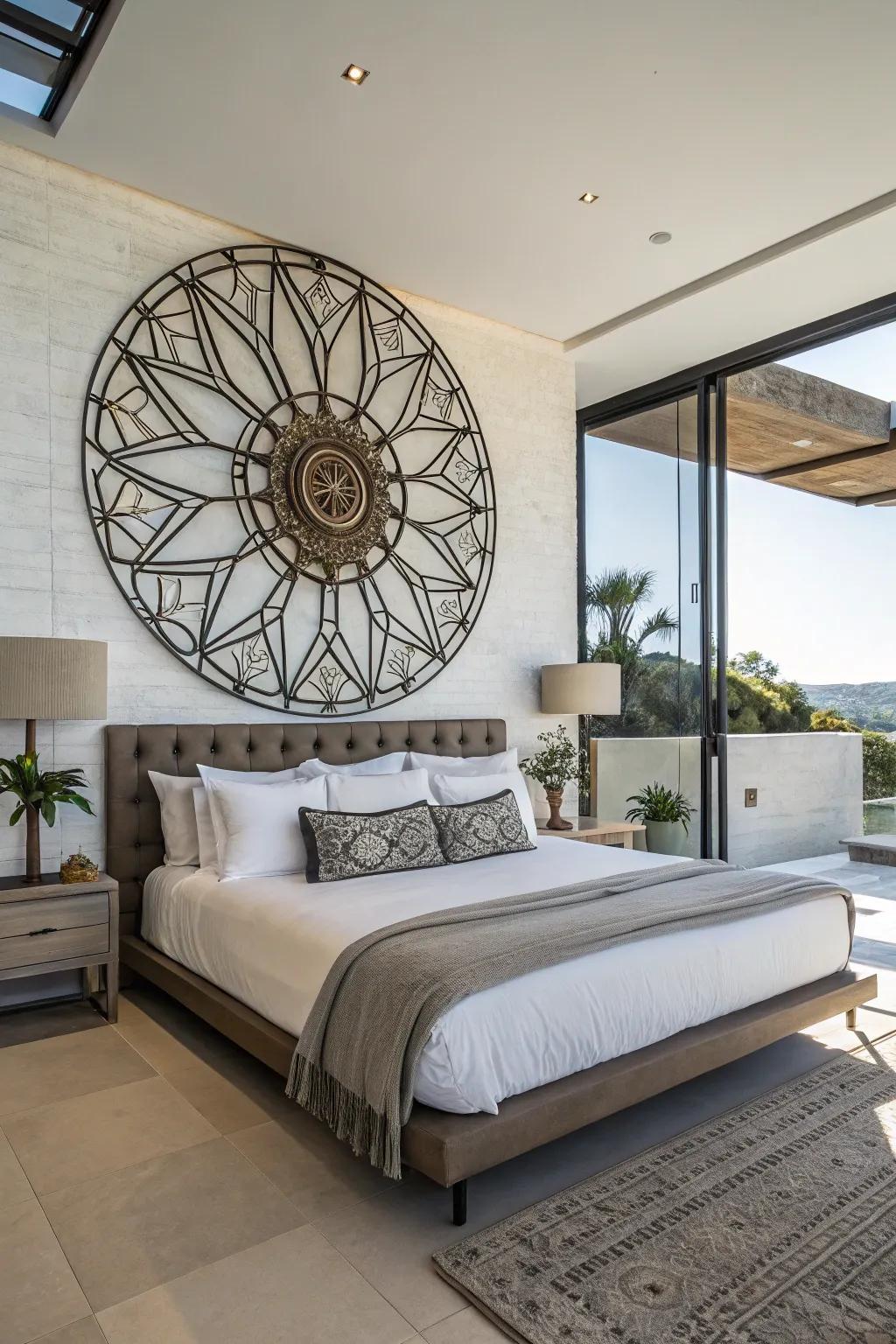 A statement piece can be a bold focal point in your bedroom.