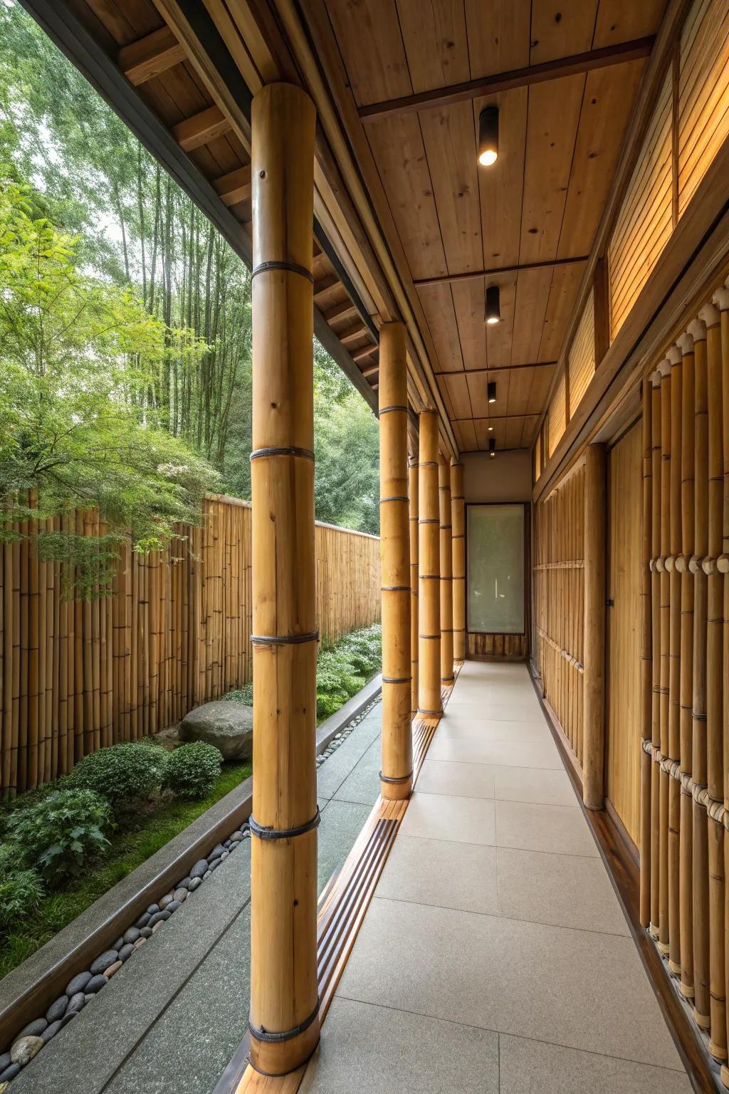 Bamboo coverings.