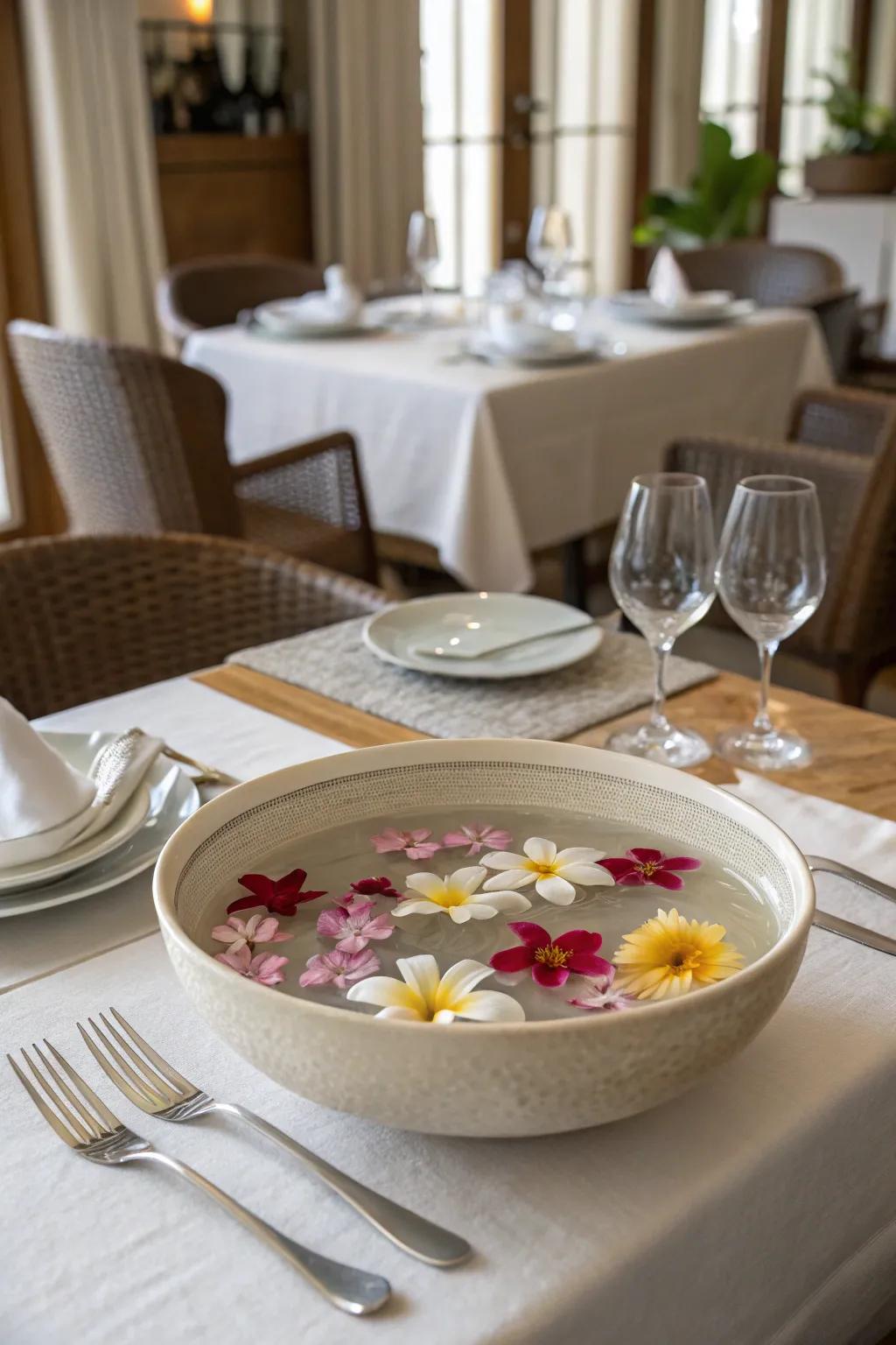 Delicate beauty: Bobbing blooms create a serene centerpiece.