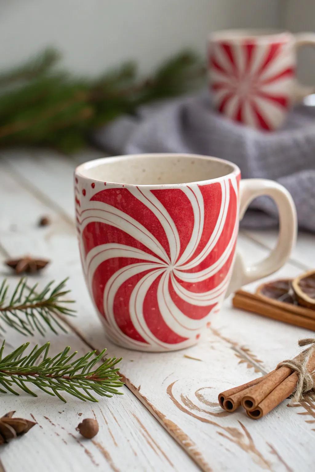 Sip stylishly this holiday season with a chic mint vortex cup, a perfect mix of minimalist design and festive joy!