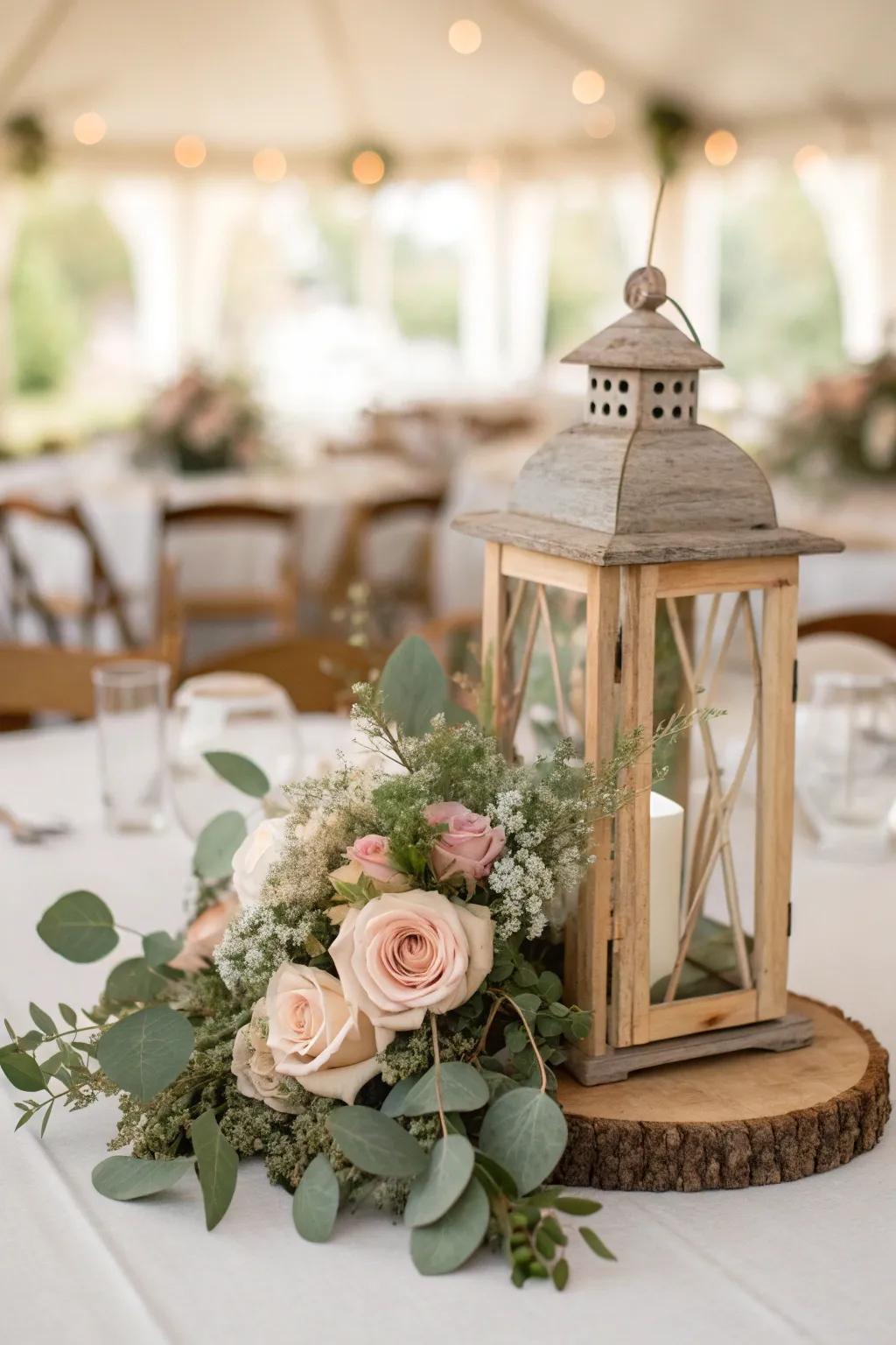Illuminate your wedding tables through fascinating handheld light fixture centerpieces.
