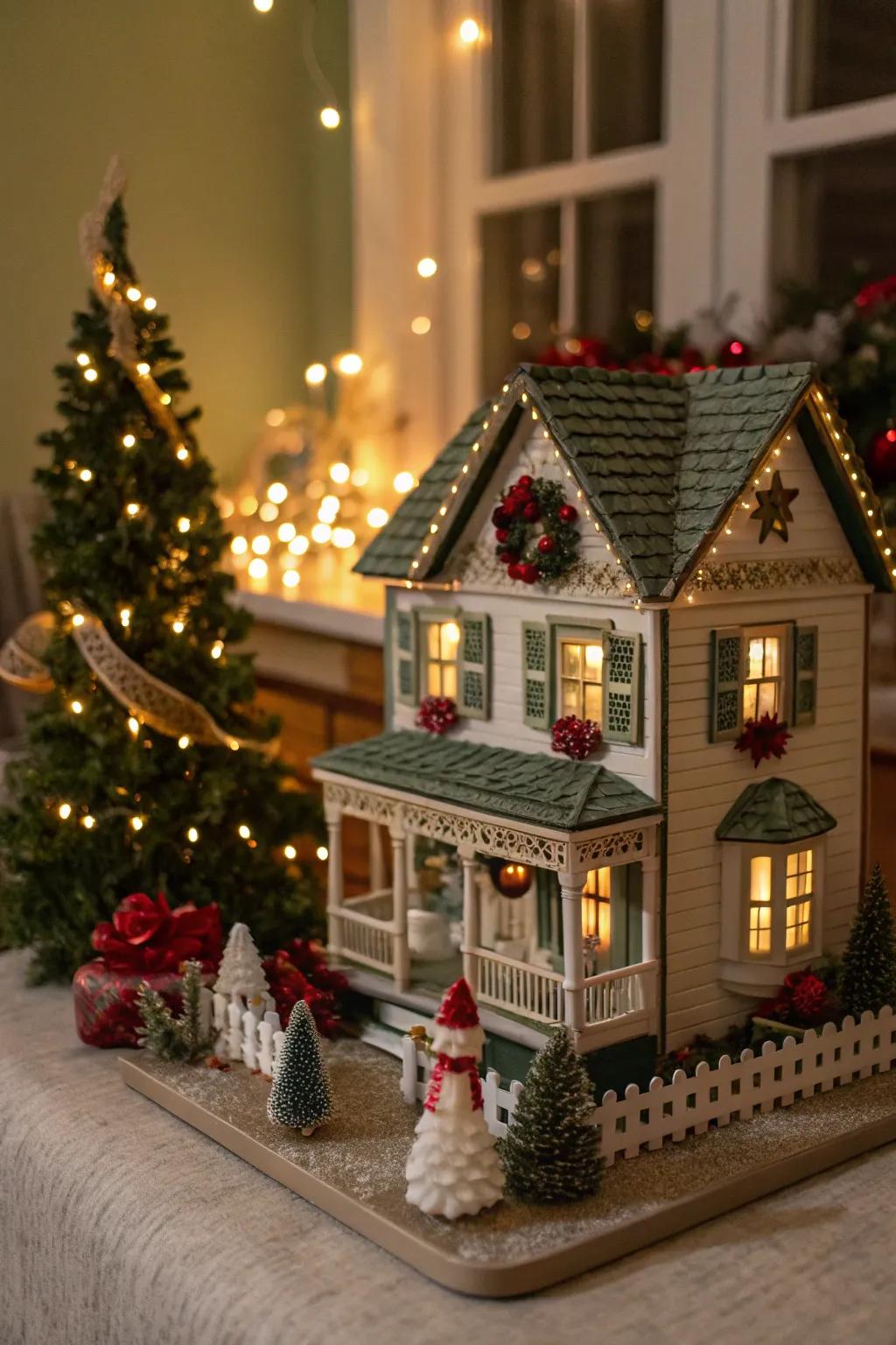 Seasonal themes keep dollhouse arrangements dynamic.
