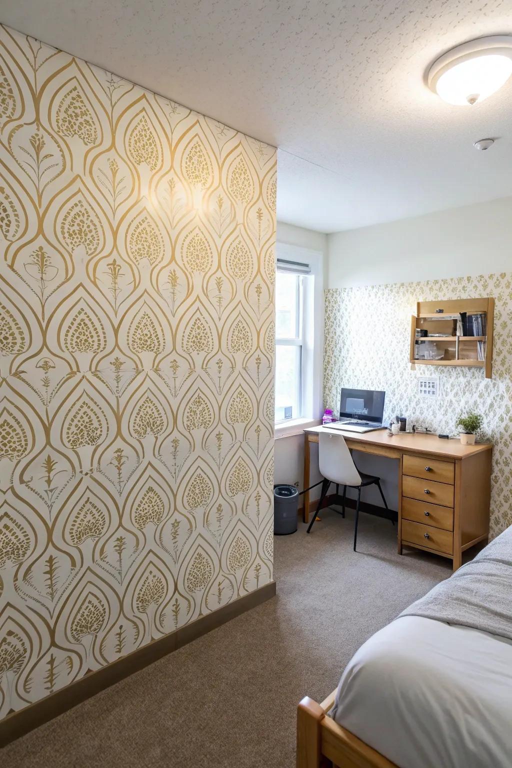 Temporary wallpaper provides an easy and stylish upgrade to your college room.