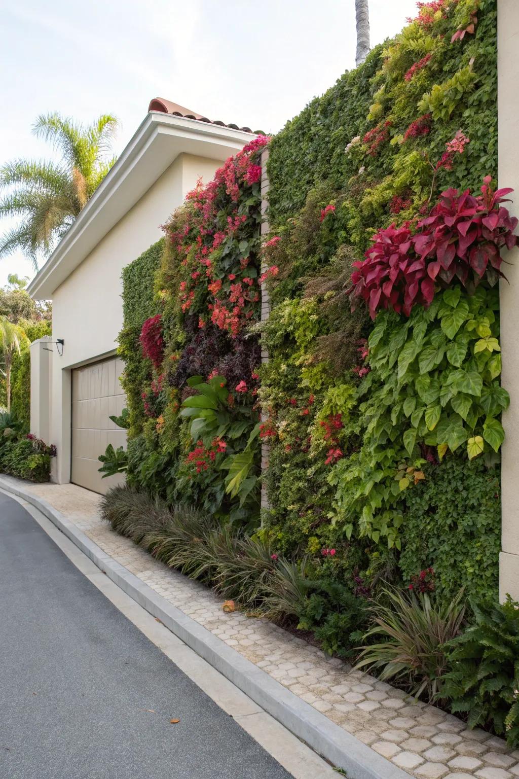 Vertical gardens introduce greenery without occupying ground space.
