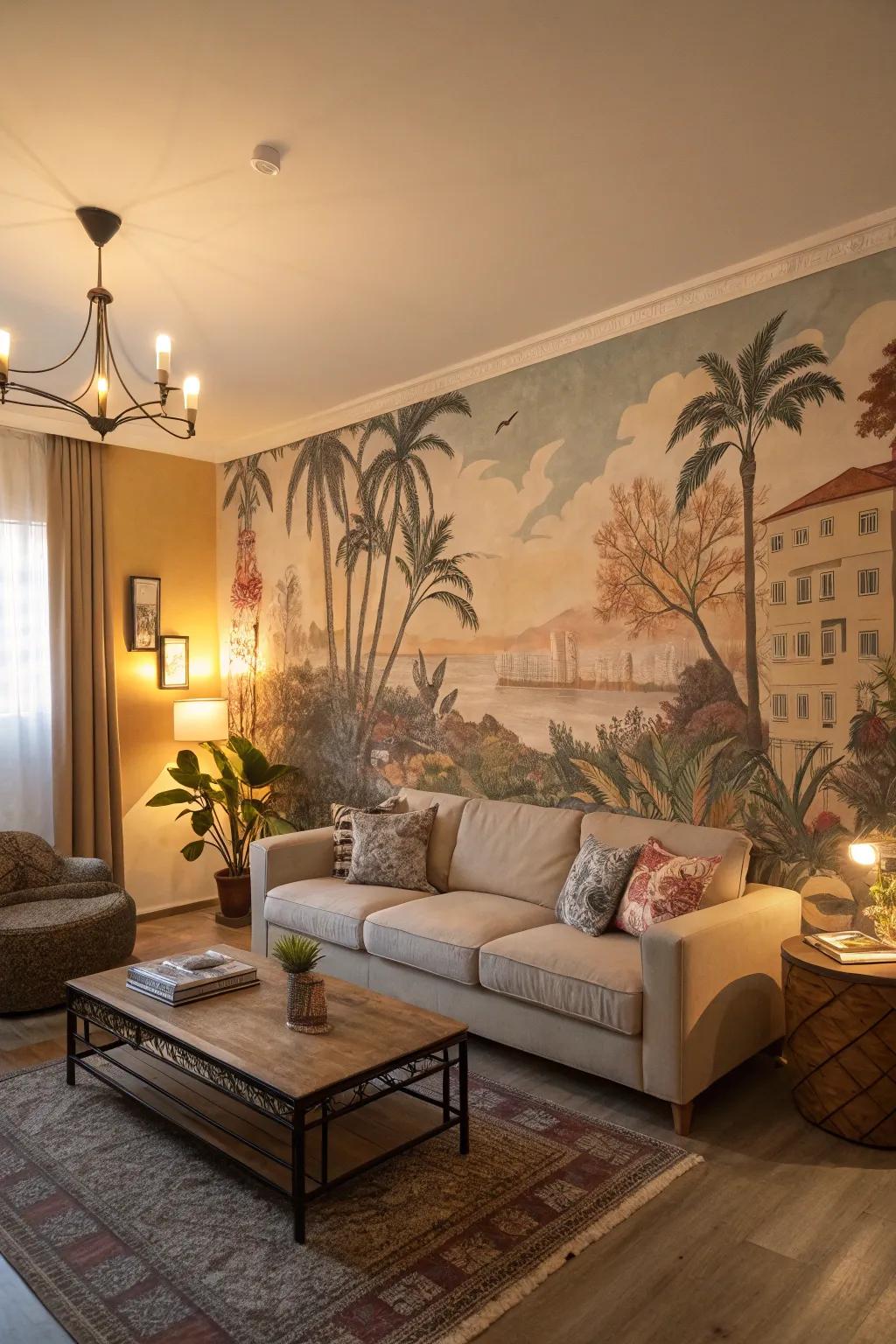 A breathtaking art piece transforming the space into an art gallery.