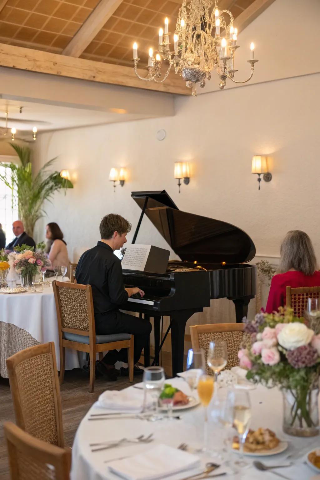 Unexpected entertainment contributing an unforgettable element to the brunch ambiance.
