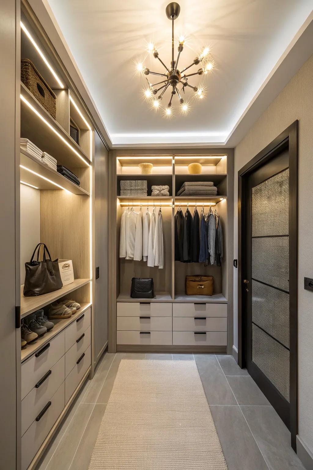 Strategic lighting amplifies both function and aesthetic appeal.