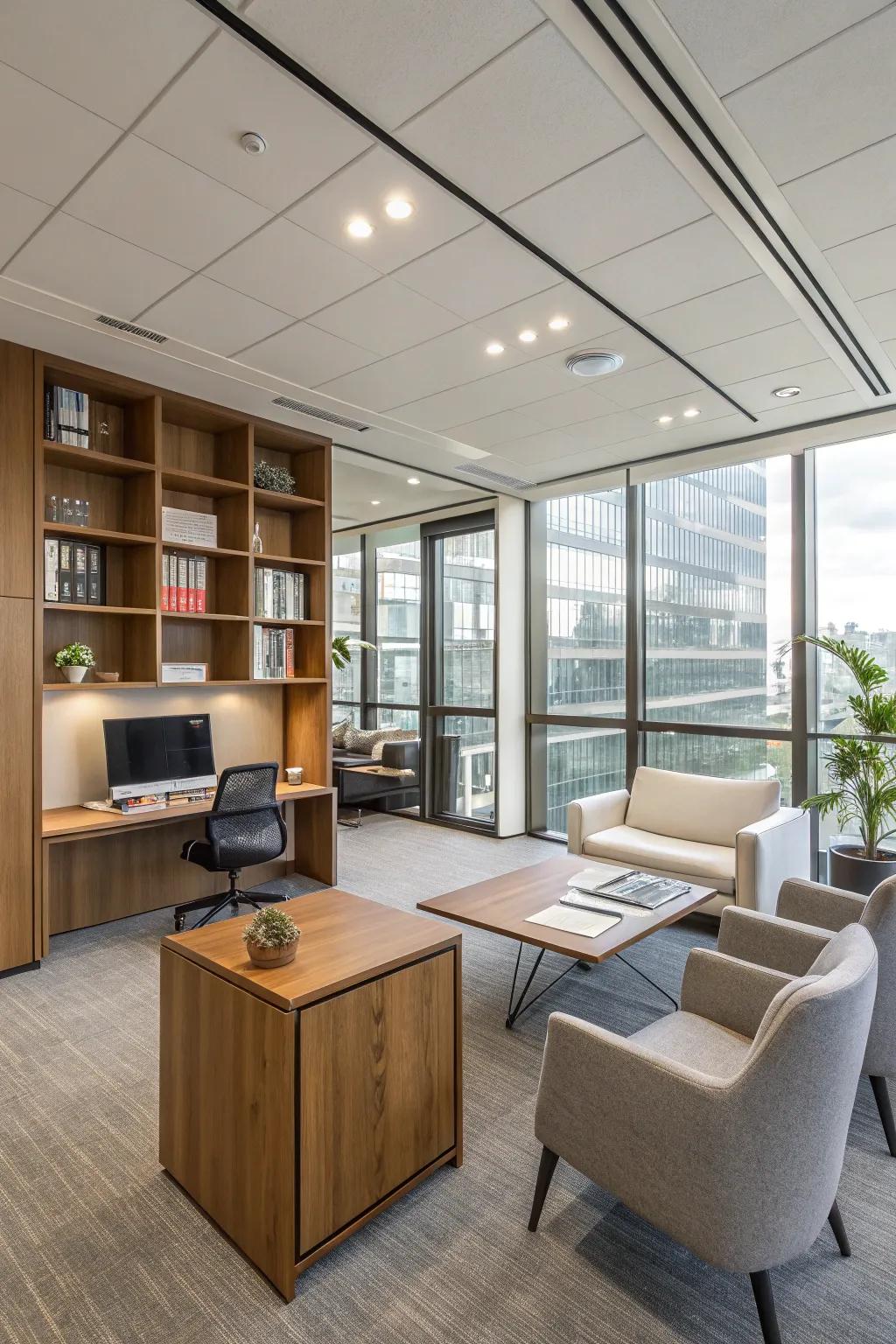 A versatile workspace that can accommodate different work styles.