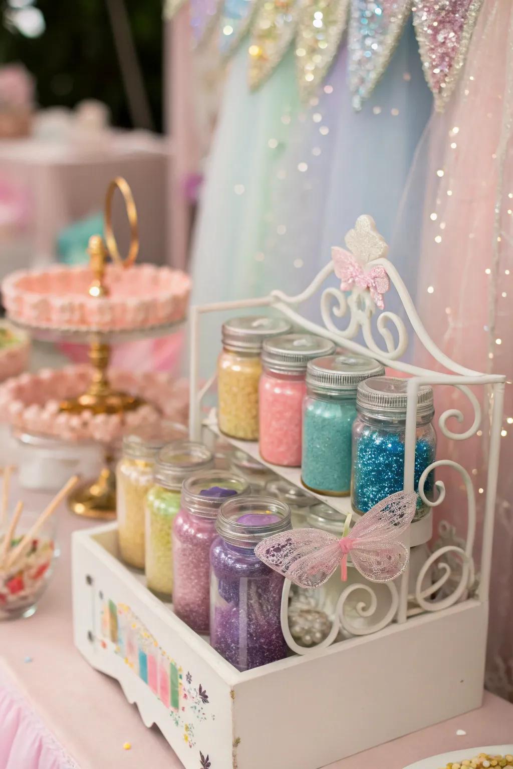 A fairy dust area for crafting magical keepsakes.