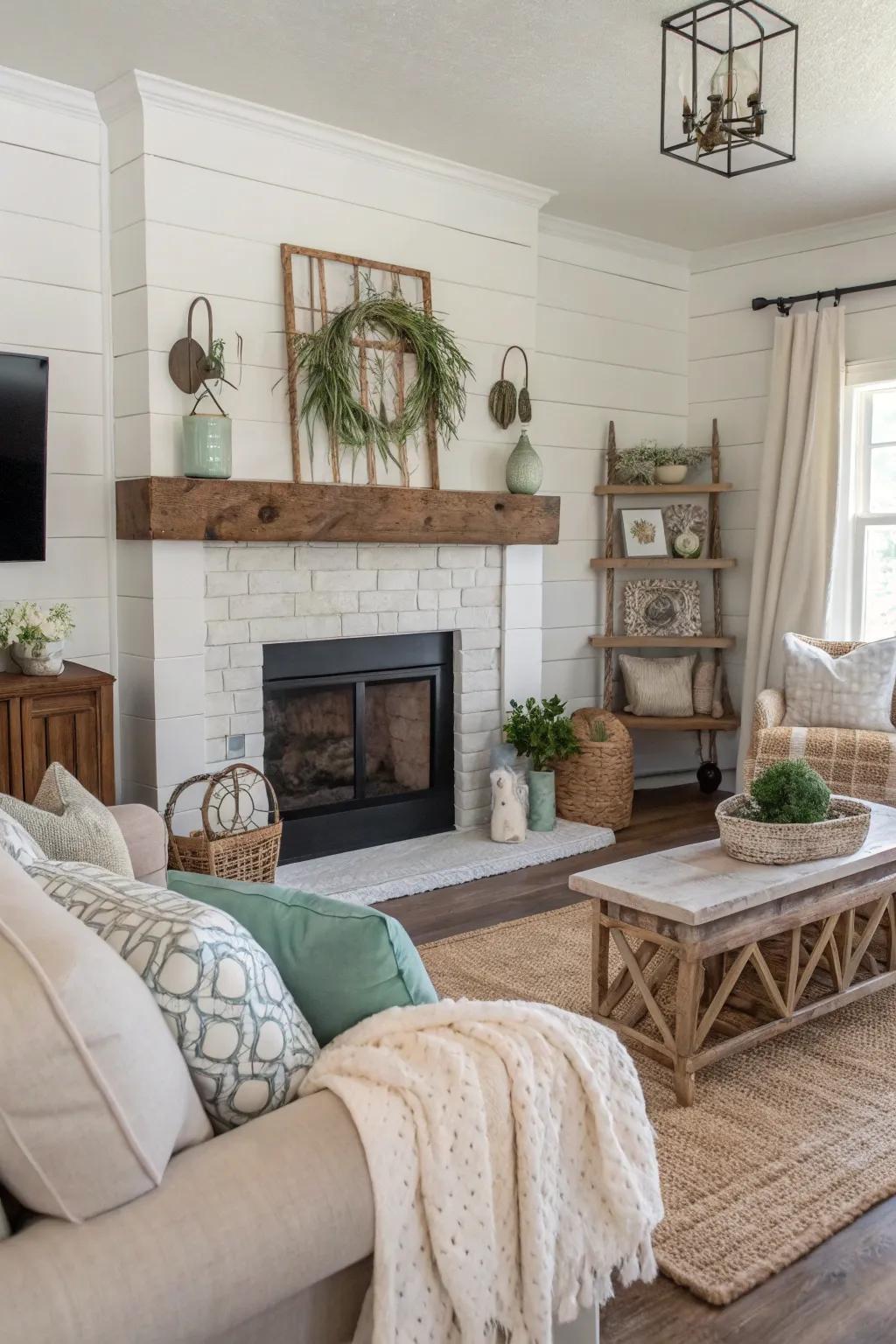 Limewash introduces a vintage touch with subtle texture.