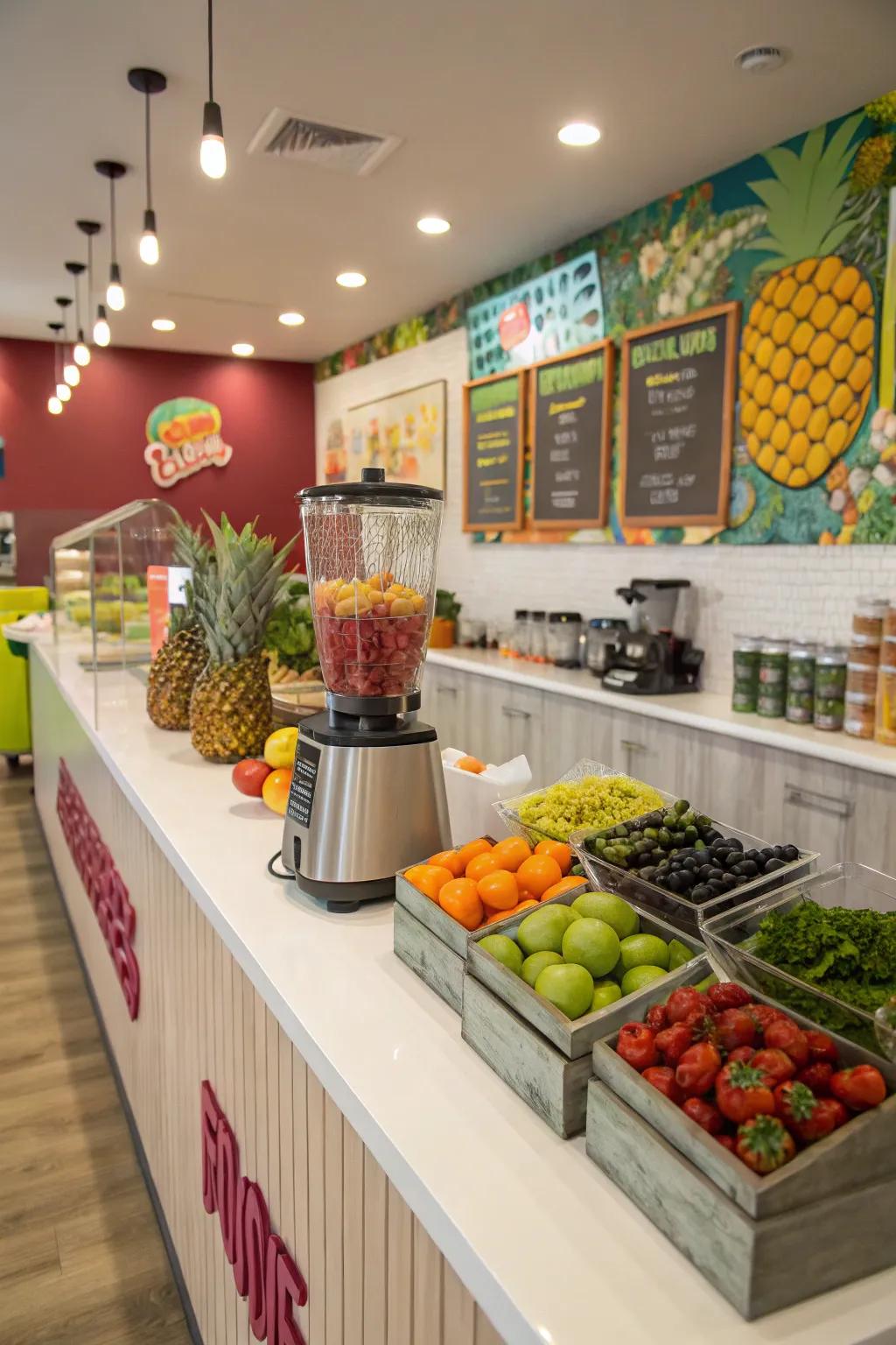 Fuel up using a revitalizing smoothie station surprise within your basement.
