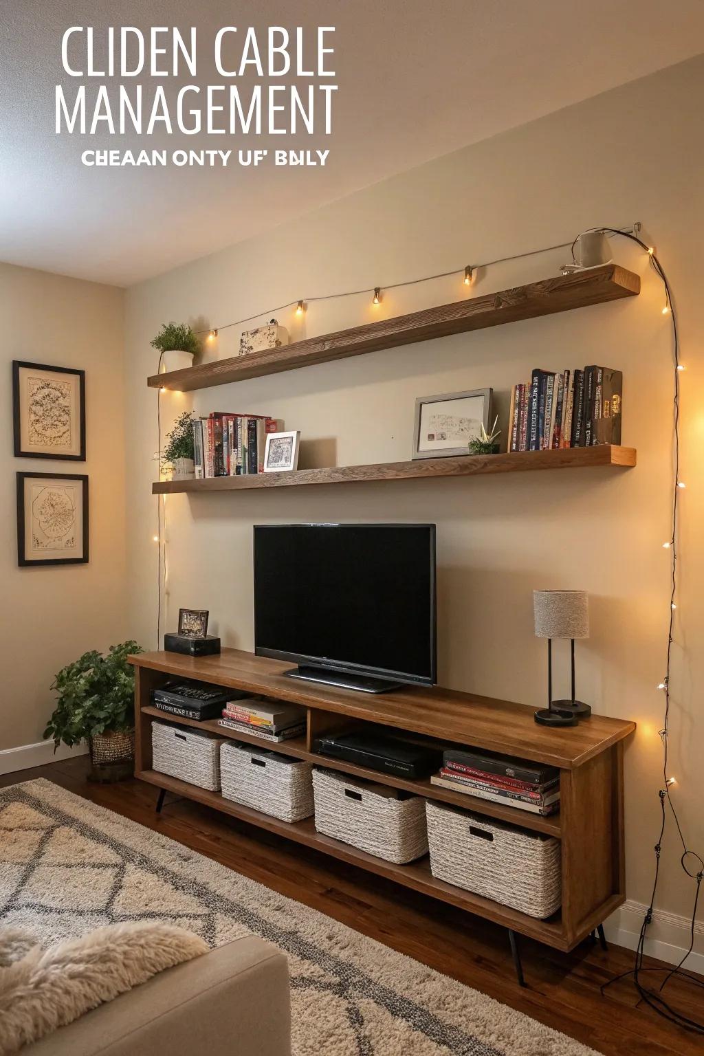 Tidy with concealed wiring.