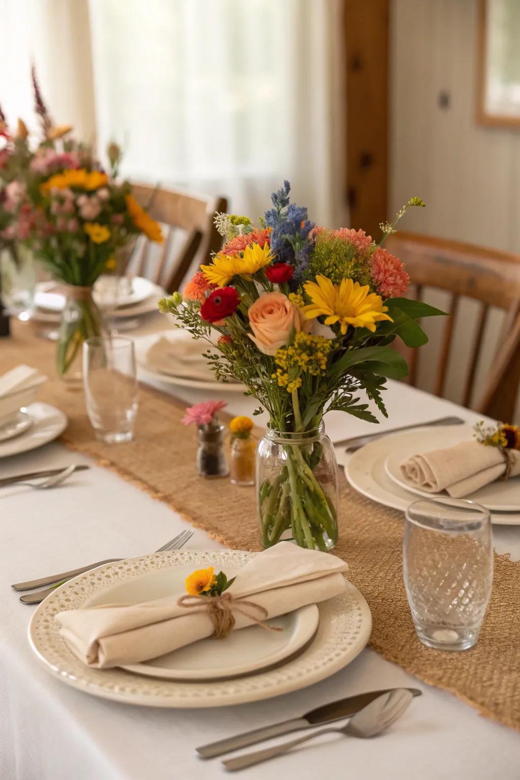 Enhance your dining with elegant blossom place settings.